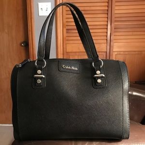 Calvin Klein Black Leather Satchel
